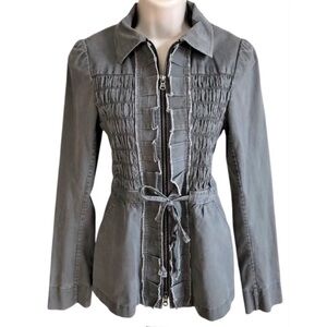 Nanette Lepore Gray Denim Utility Jacket - Size 2